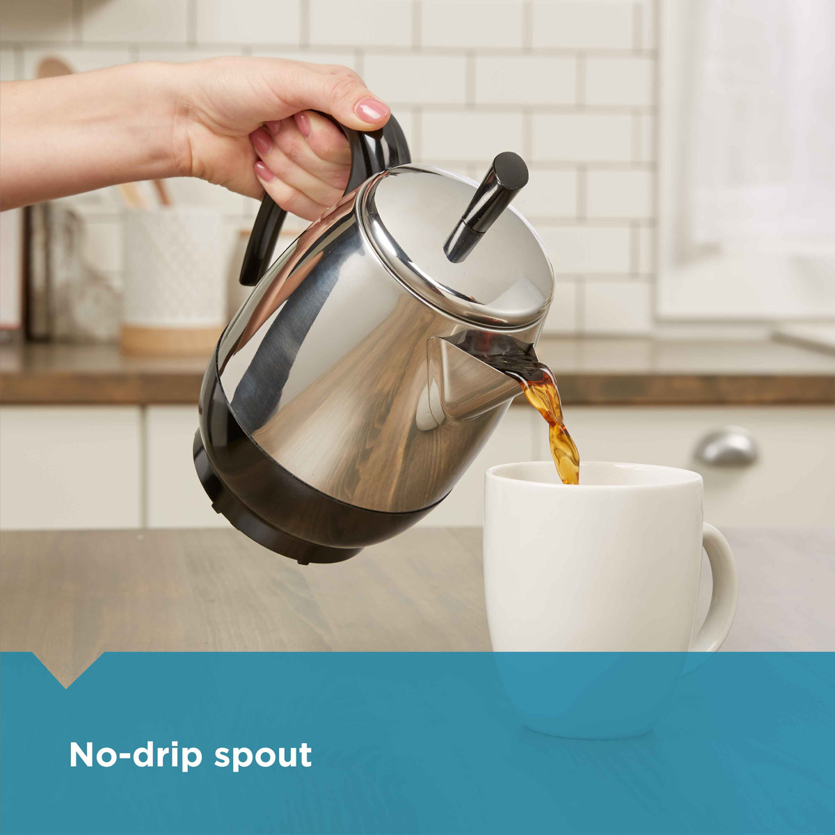 Farberware Electric Coffee Percolator, FCP240, Stainless Steel Basket, Automatic Keep Warm, No-Drip Spout, 4 Cup FCP240